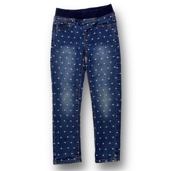 Cat & Jack, EUC, Denim Dark Wash, Polka Dot, Skinny Jeggings, Girls, Size 5T - Picture 11 of 12